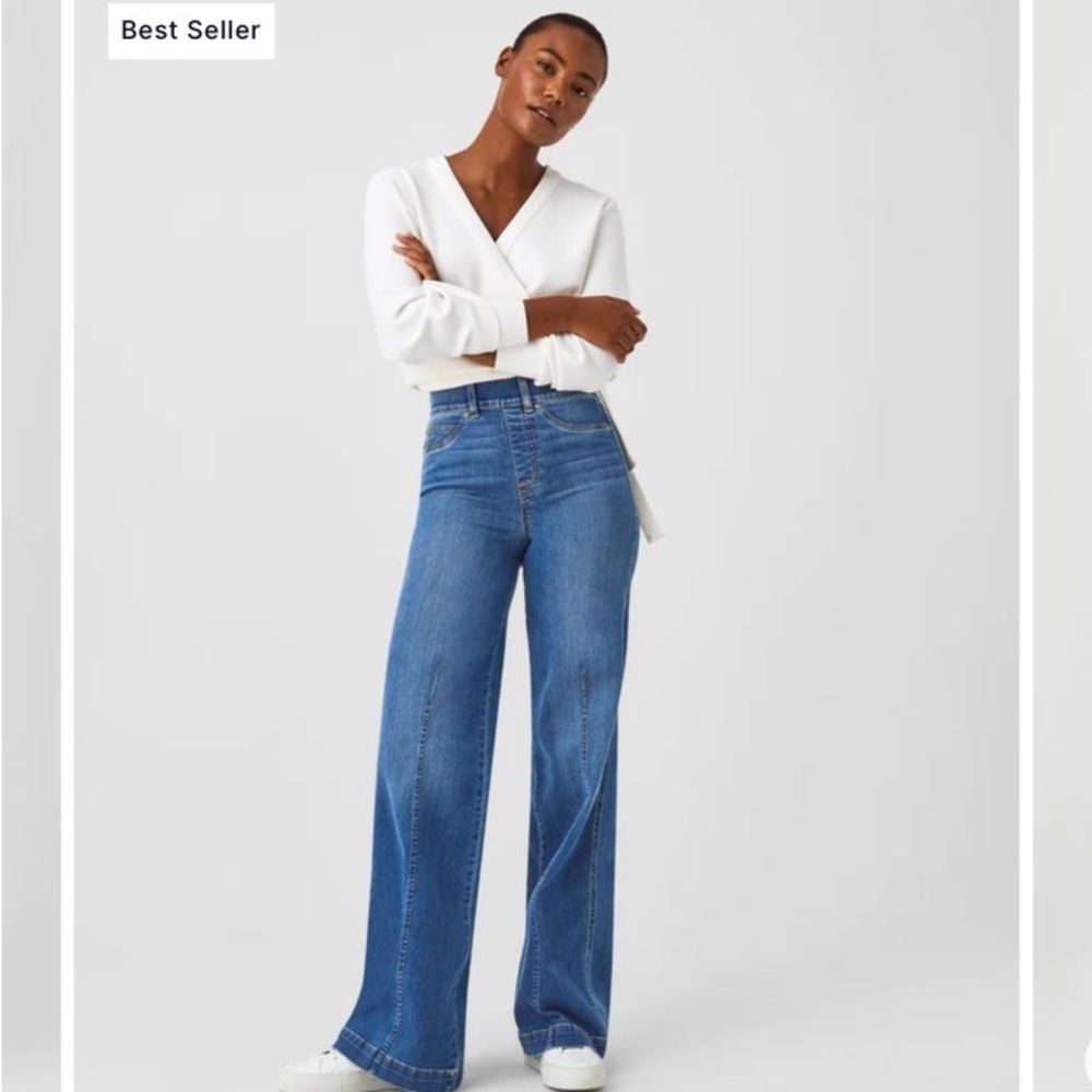SPANX Slip on Wide Leg Jeans